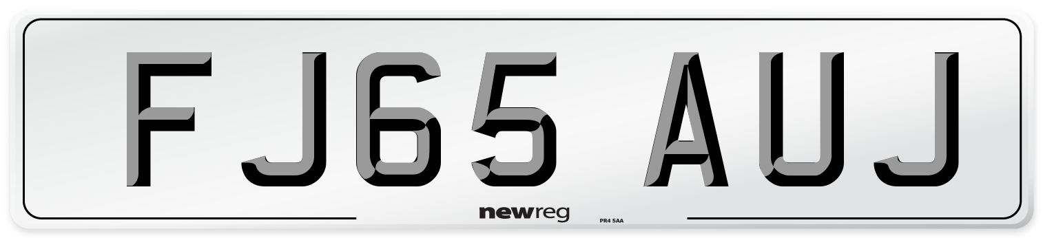 FJ65 AUJ Number Plate from New Reg